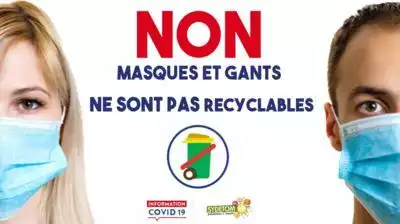 Affiche masques et gants non recyclables